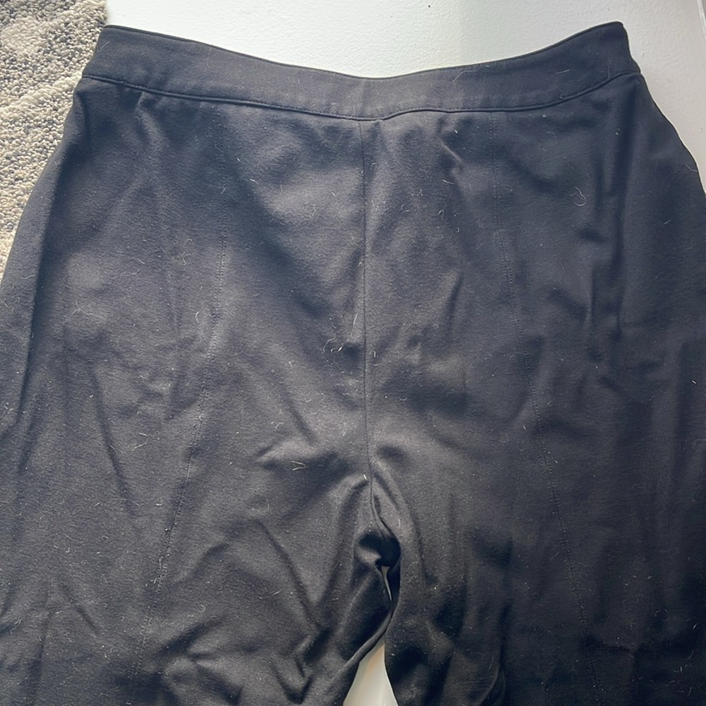 Talbots Signature Black Pants Faux Leather Trim Zip Pockets - Picture 3 of 3